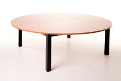Premium tafel met dikke poot frame, Donker eik ø 220 cm